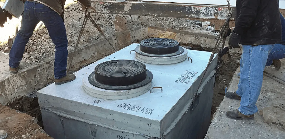 Grease trap installation for a commercial property drainage system in Providence, RI
