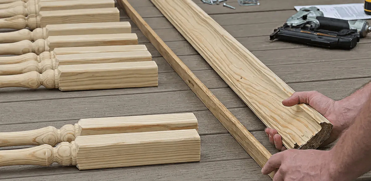 Handrail installation materials and wood components for stair rail work in Providence, RI